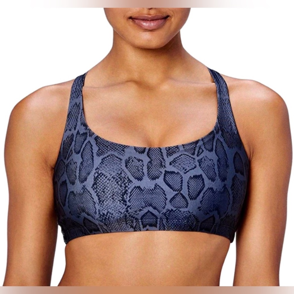 VICTORIA SECRET Flow on Point Navy Snake-Print Sports Bra